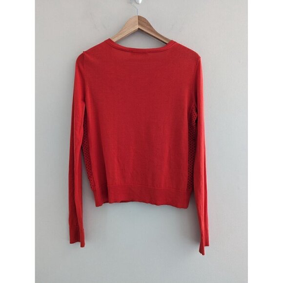 Sandro Paris Patterned Scoop Neck Cutout Cardigan Sweater - Picture 3 of 8